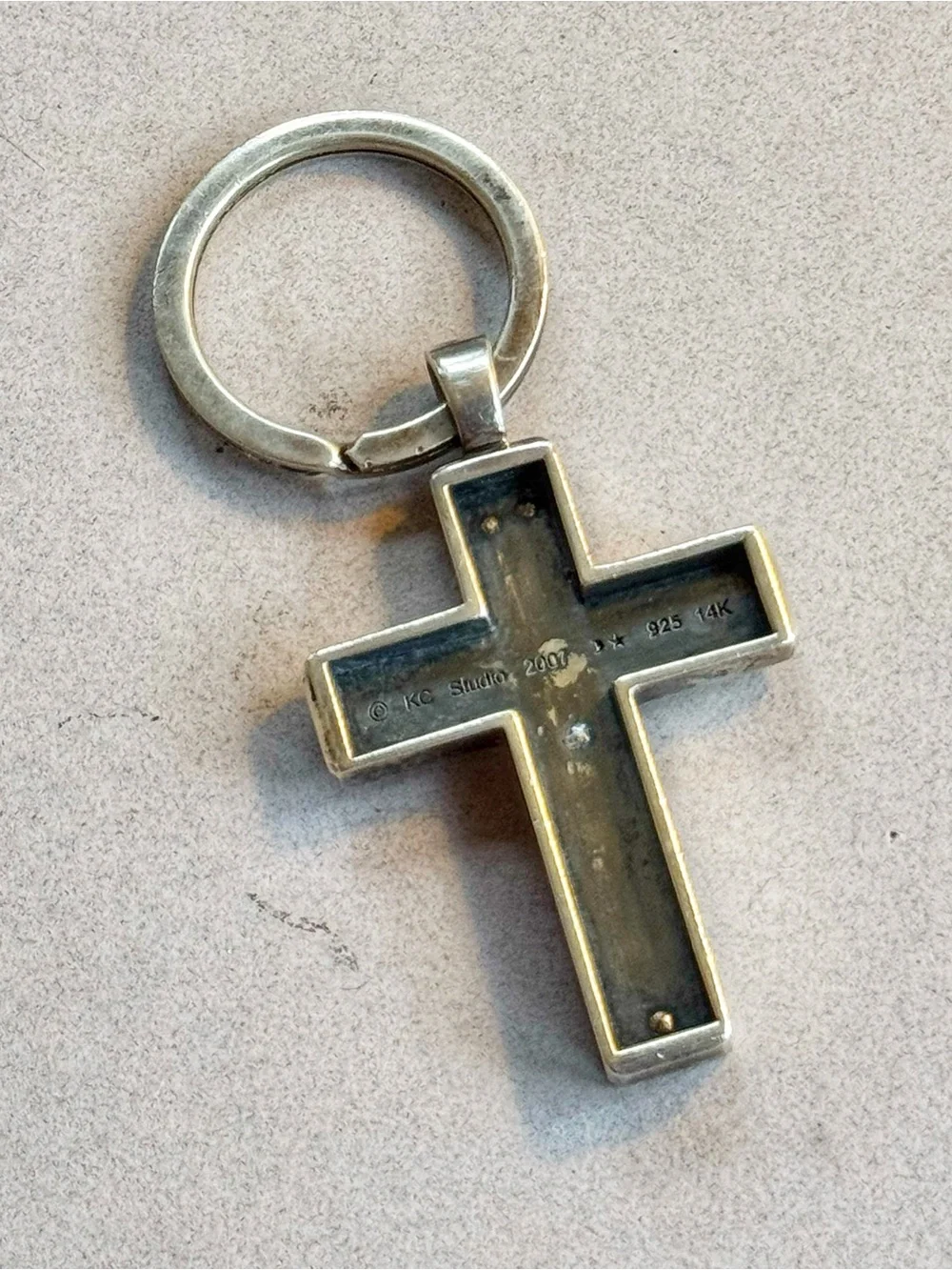 Tiffany & Co. Paloma Picasso Cross Keyring (Pendant in Silver and 14K Gold